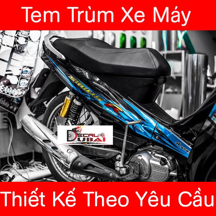 Tem Trùm Xe Sirius Xanh Đen Siêu Đẹp