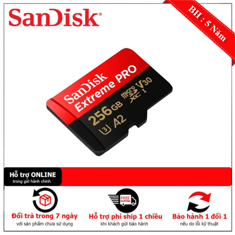 [Hàng Mới Về] Thẻ Nhớ MicroSDXC SanDisk Extreme Pro V30 A2 256GB 170MB/s SDSQXCZ-256G-GN6MA [Bảo Hành 5 Năm]-1 ĐỔI 1