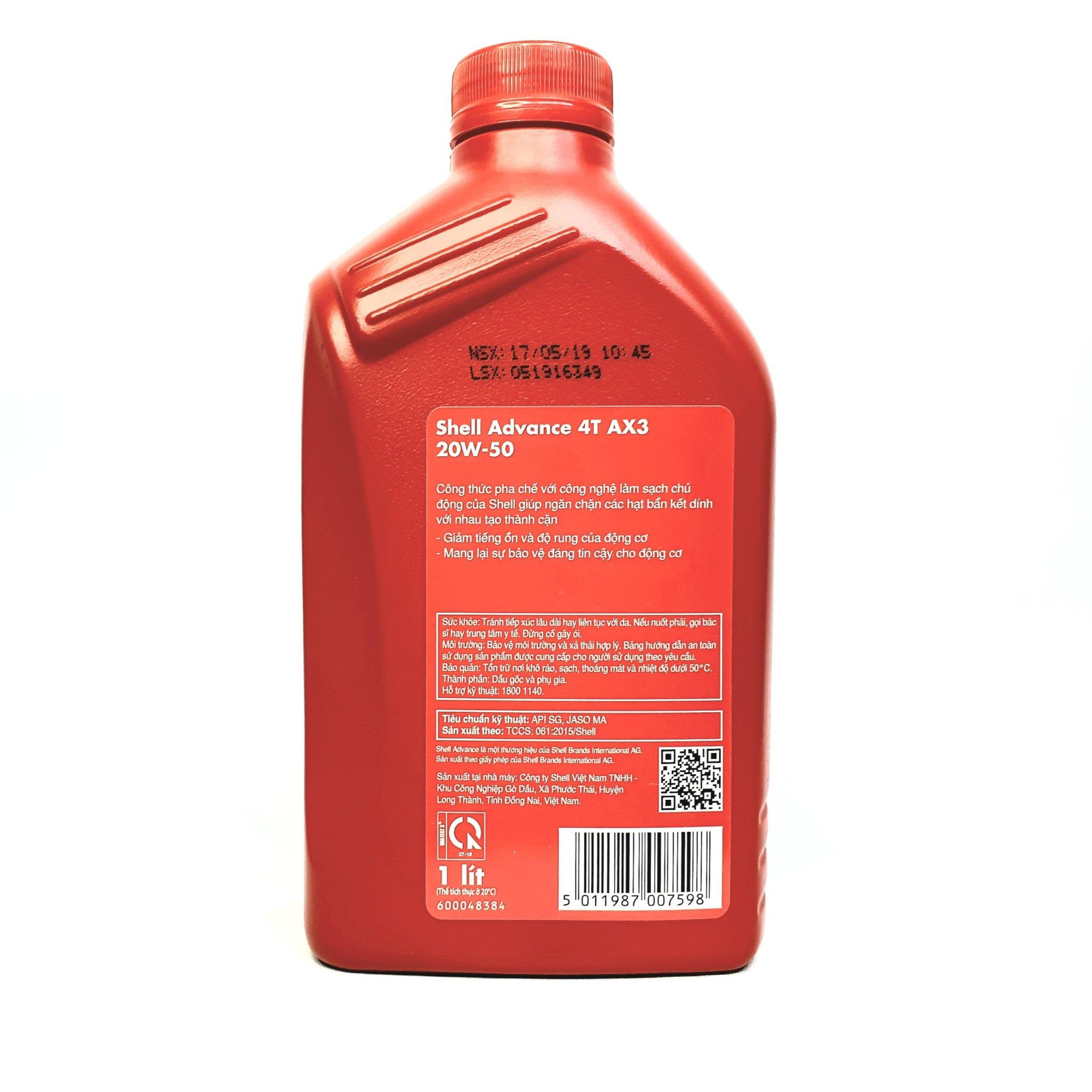 [HCM][SHELL XE SỐ] Shell Advance AX3 20W50 1L