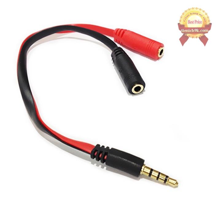 Cáp gộp âm thanh Audio và Micro 2 jack ra 1 jack cắm 3.5mm