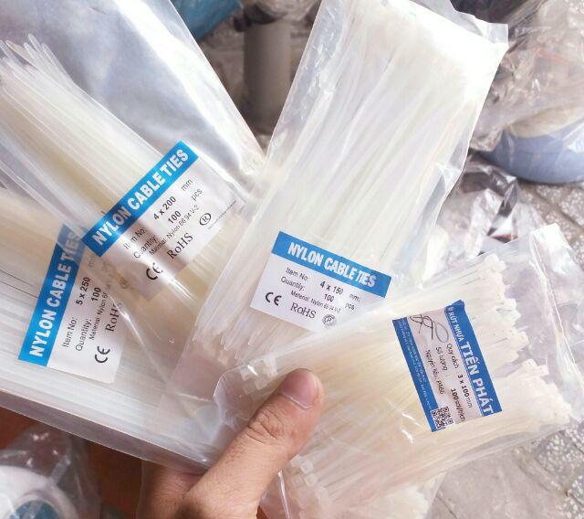 1 gói dây rút nhựa trắng 10cm / 15cm / 20cm / 25cm / 30cm