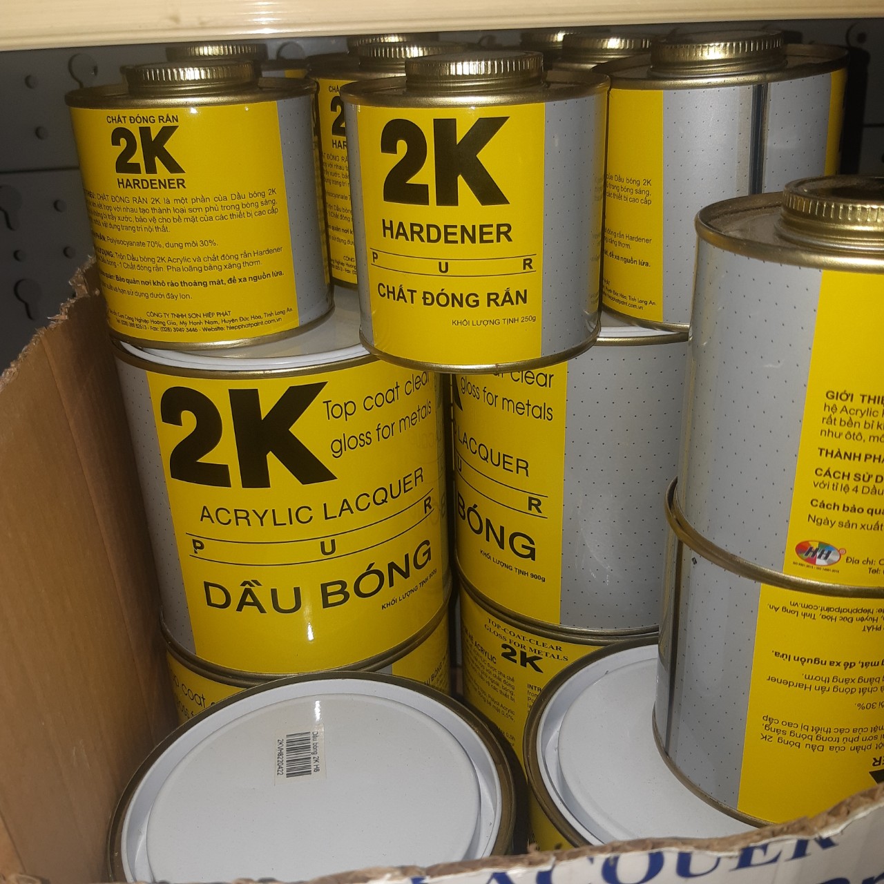 Dầu bóng 2K H8 vàng (1 Cứng +1 bóng)