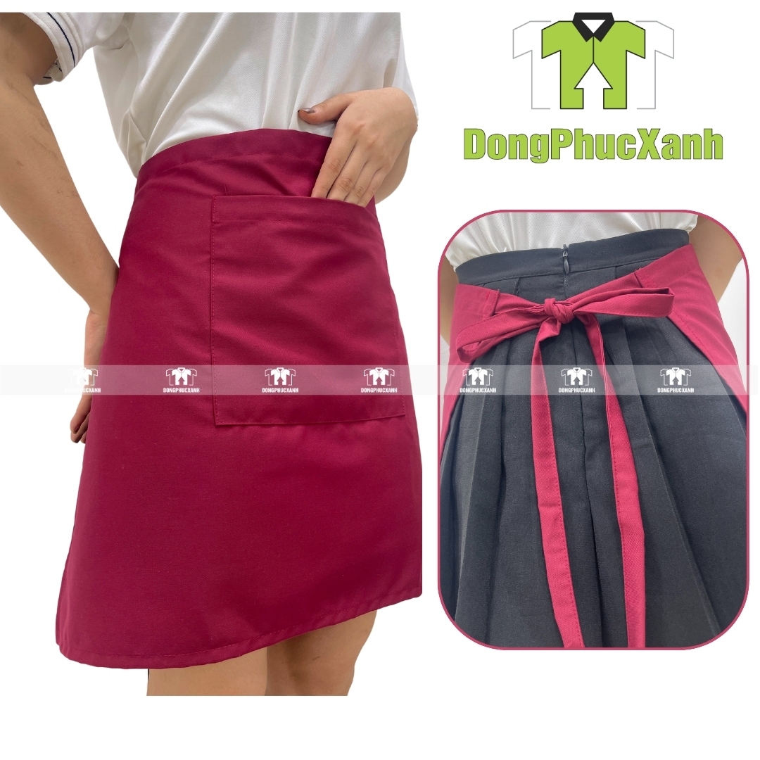 Tạp dề màu Đỏ Đô Hàng Cao Cấp