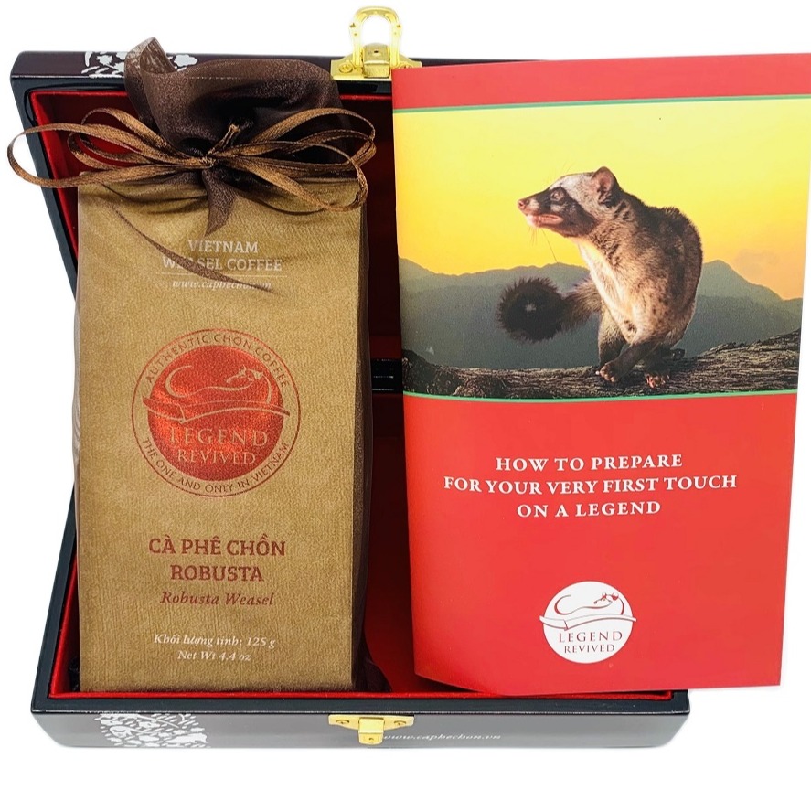 Cà phê Robusta Chồn Legend Revived – Hộp Sơn Mài 125g - Bột