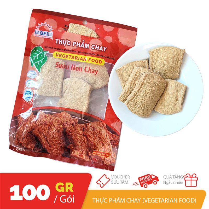 Túi 100gr Sườn non chay thực phẩm chay từ đậu nành