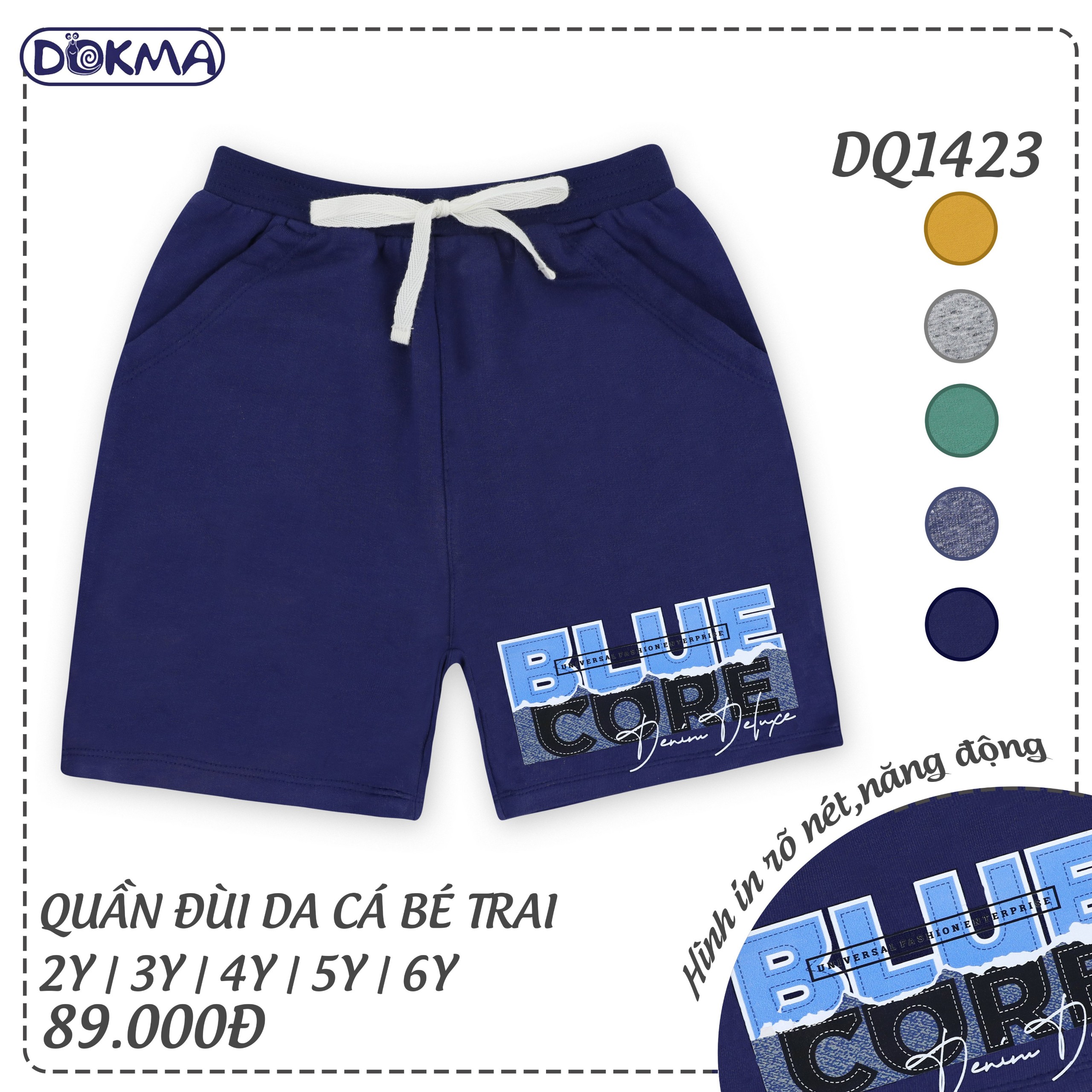 Dq1368 - dq1423 - dq933 - dq1292 quần đùi bé trai da cá/cotton dokma