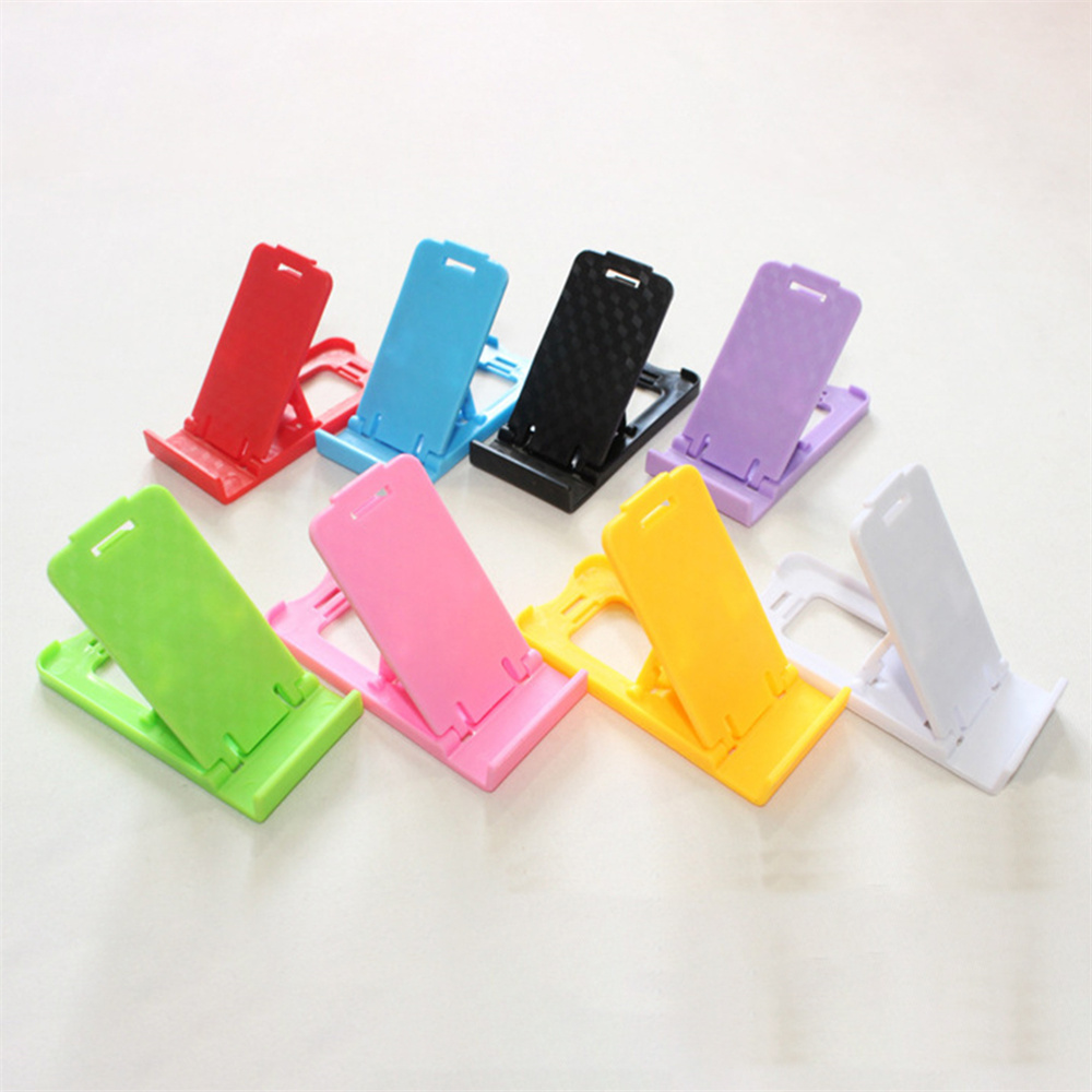 Set multi-position adjustable desktop mobile phone folding stand, plastic double-opening stand, small stand gift giveaway