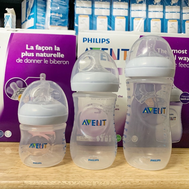 Bình sữa Avent Natural 125ml -260ml -330ml ( Được tùy chọn núm)