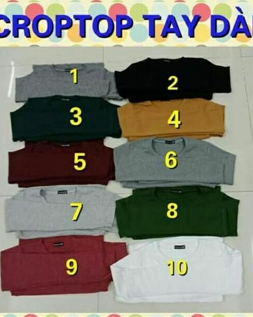 Áo thun nữ Áo croptop nữ Áo Croptop tay dài dưới 53 kg