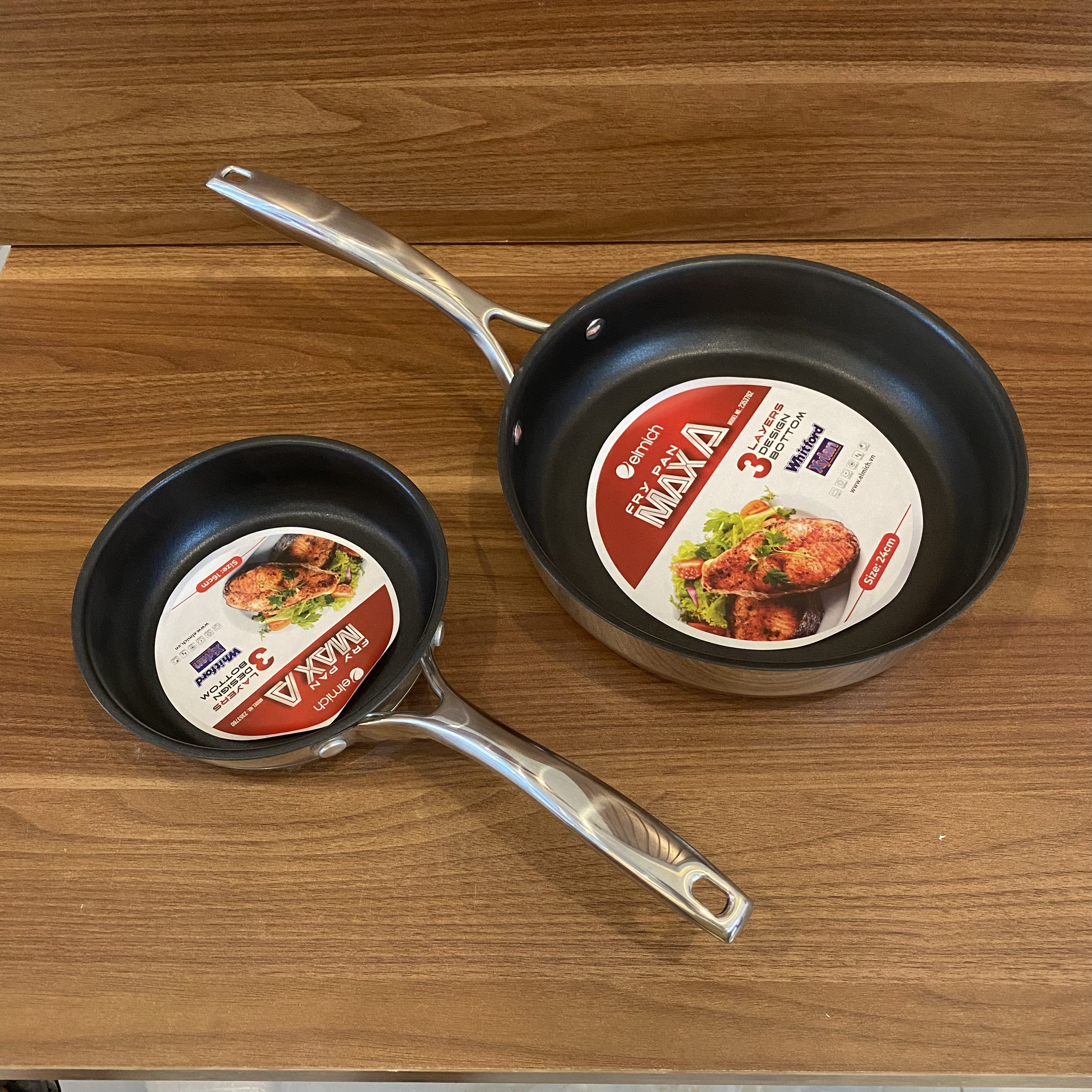 Chảo INOX chống dính 3 đáy MaxA (Size 16, 20, 24, 26cm)