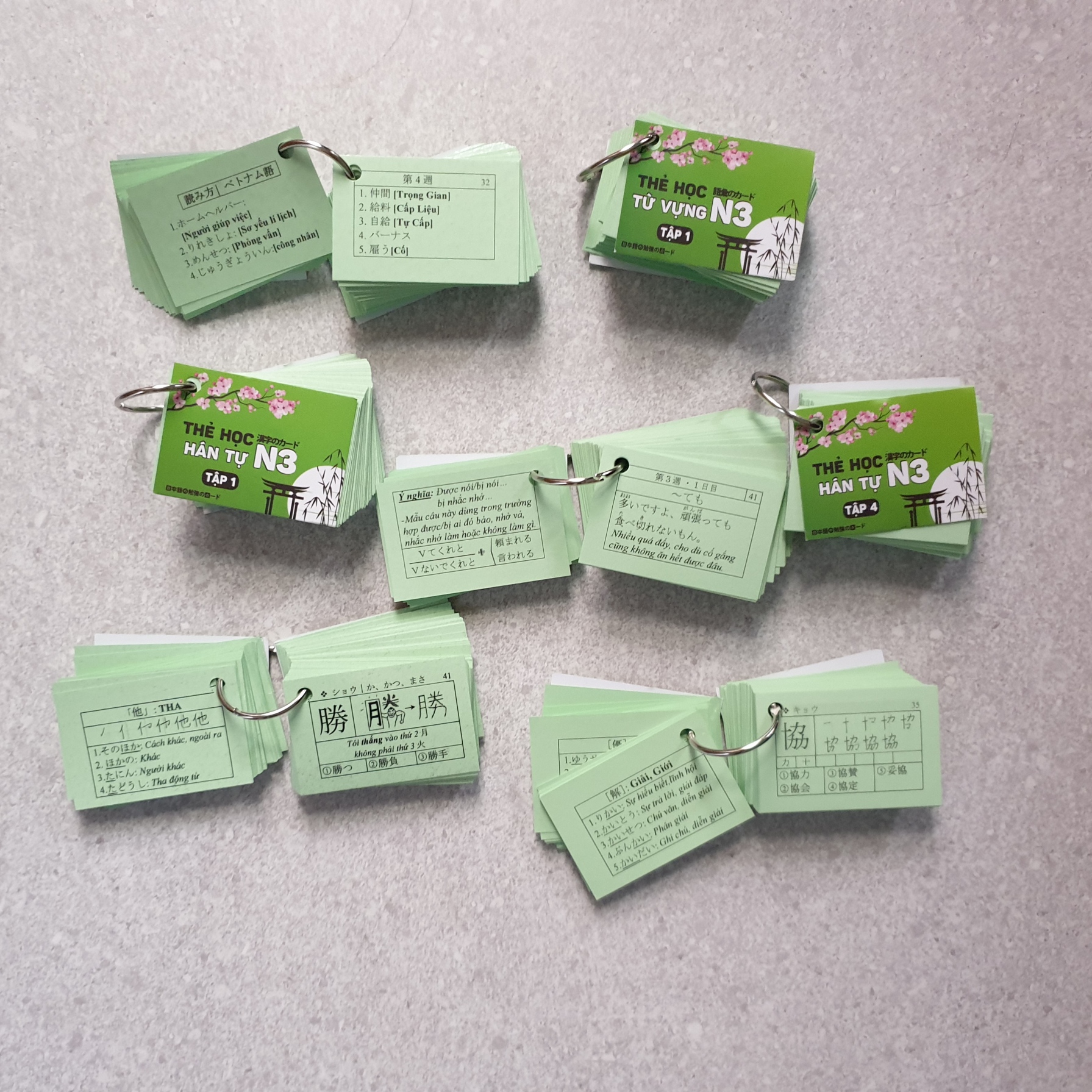 BỘ FLASHCARD - THẺ HỌC TIẾNG NHẬT N3 - 7 XẤP