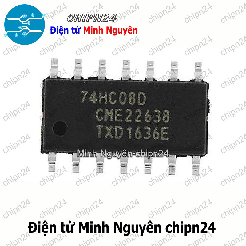 [3 con] (SOP) IC Dán 74HC08 SOP-14 (SMD) (74HC08D) (IC Cổng AND (4 Cổng AND 2 ngõ vào)) - HH002209