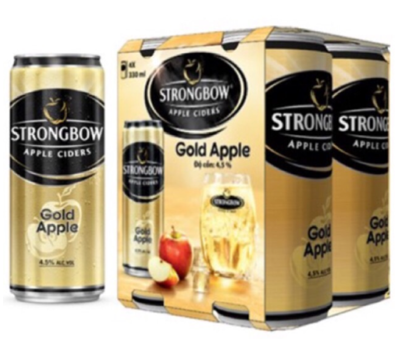 6 lon strongbow táo gold apple 330ml