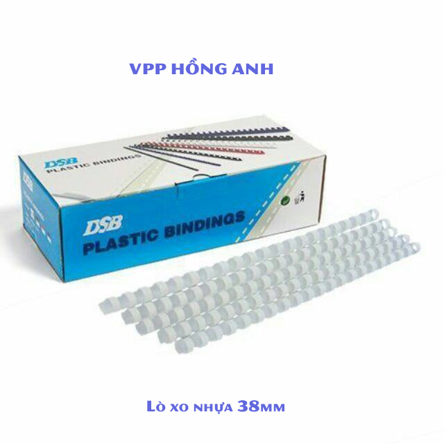 Lò xo nhựa đóng gáy sách 38mm - hộp 50 cái