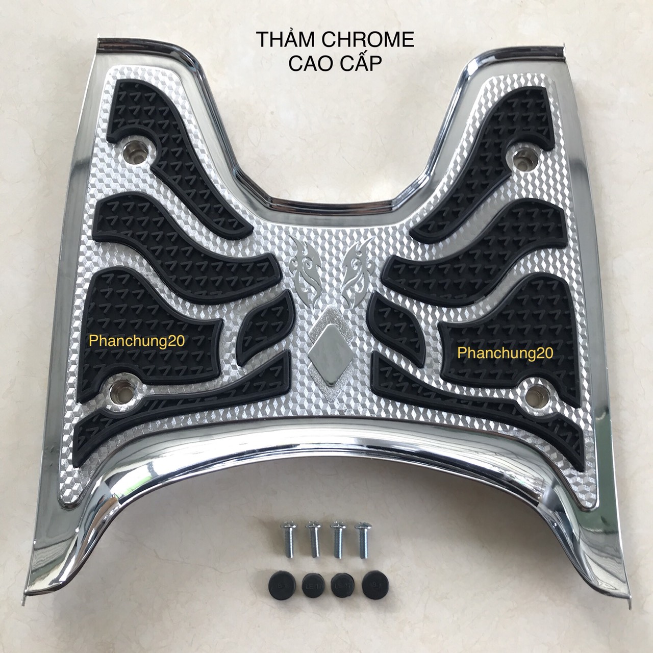 Thảm để chân dùng cho đời xe vision 2021 2022 2023 2024 cacbon / crom / su / inox