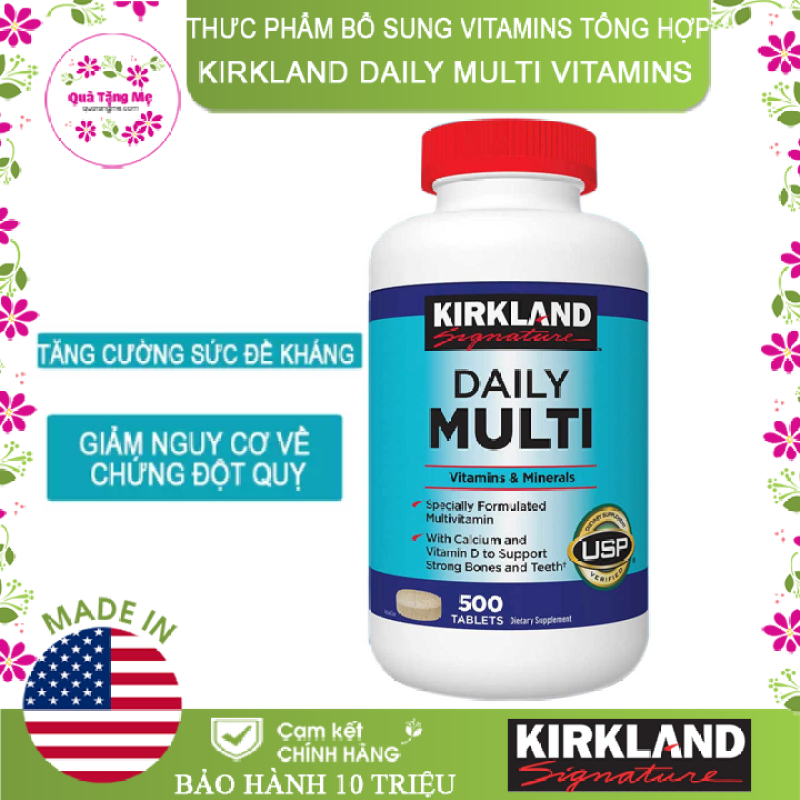 Thưc phẩm bổ sung Vitamins Tổng hợp Kirkland Daily Multi Vitamins (500 Viên) - Nhập khẩu Mỹ nhập khẩu