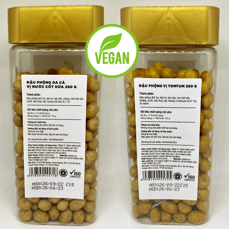 Combo 2 hộp Đậu phộng da cá vị nước cốt dừa Vietnuts