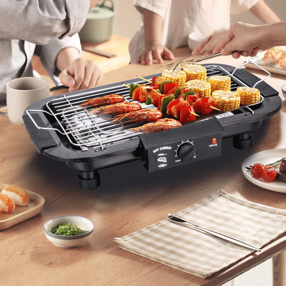 Bếp Nướng Không Khói - Bếp Nướng Điện, Thiết Kế Thông Minh, Trọng Lượng Cực Nhẹ Chỉ 1,5kg Rất Tiện Cho Việc Sử Dụng Tại Nhà, Di Chuyển Làm Tiệc BBQ Tết
