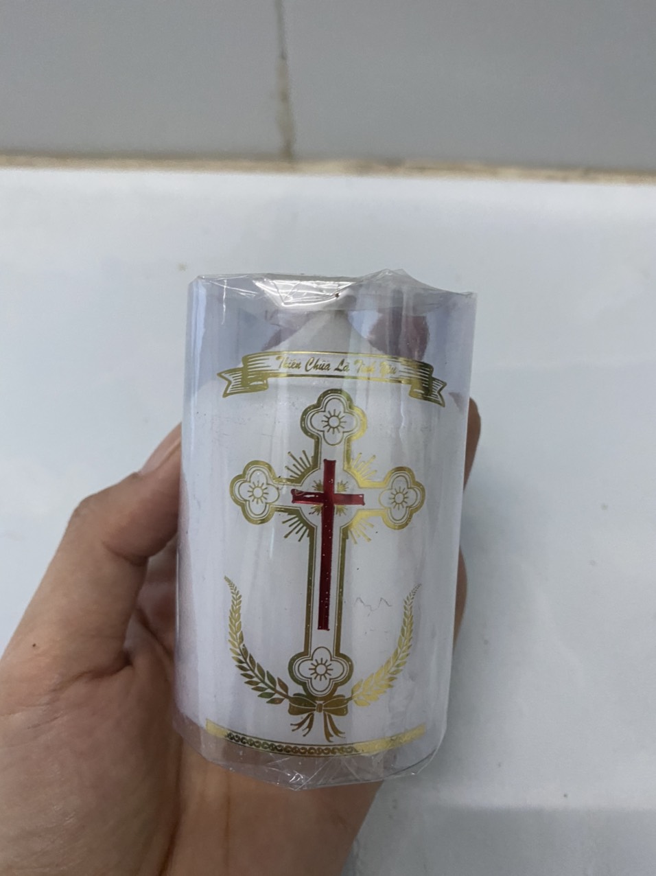 225. Cặp đèn cầy công giáo 6cm