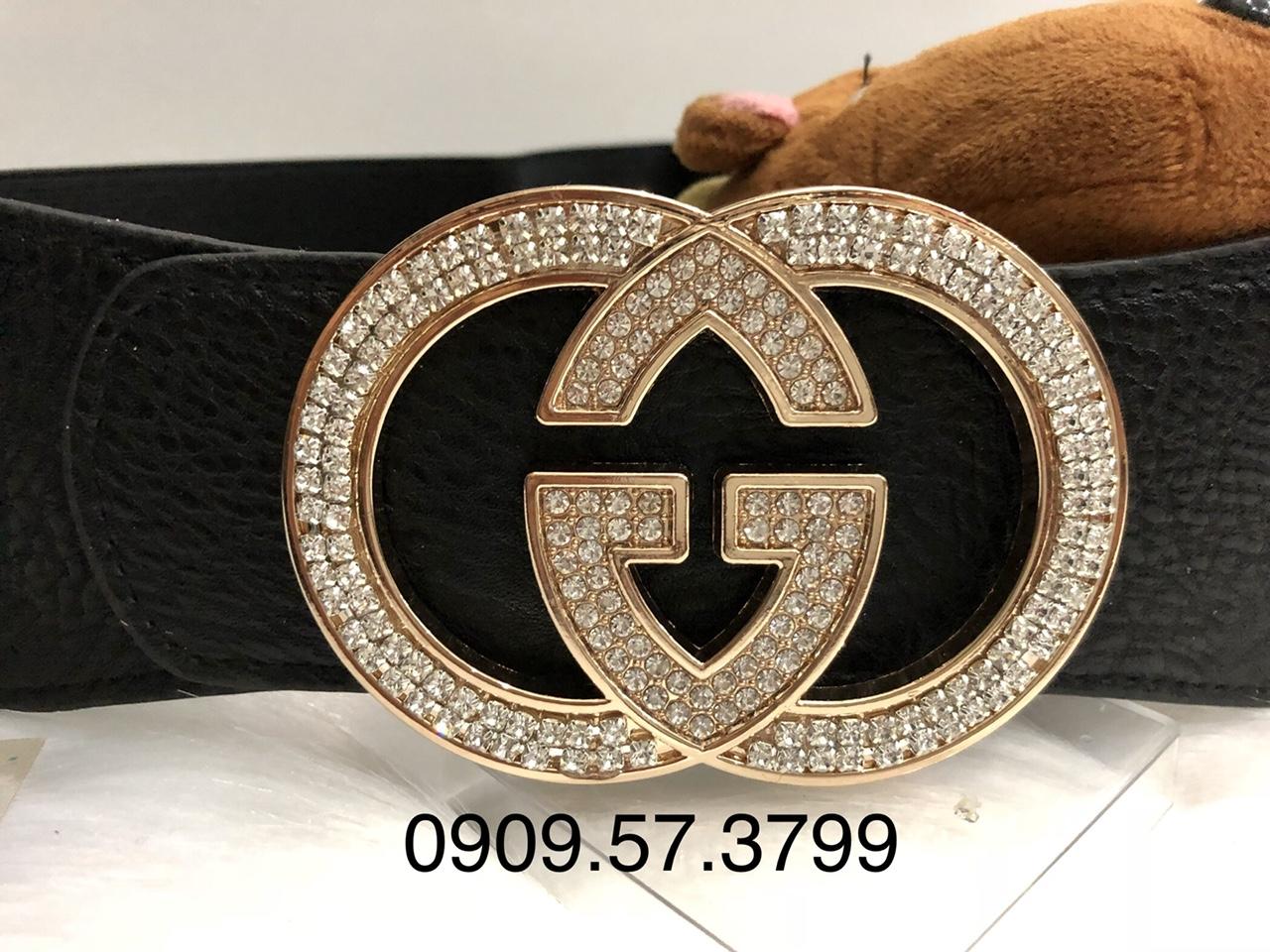 [HCM]Thắt lưng bản 6cm. Mặt logo đính đá. MS090