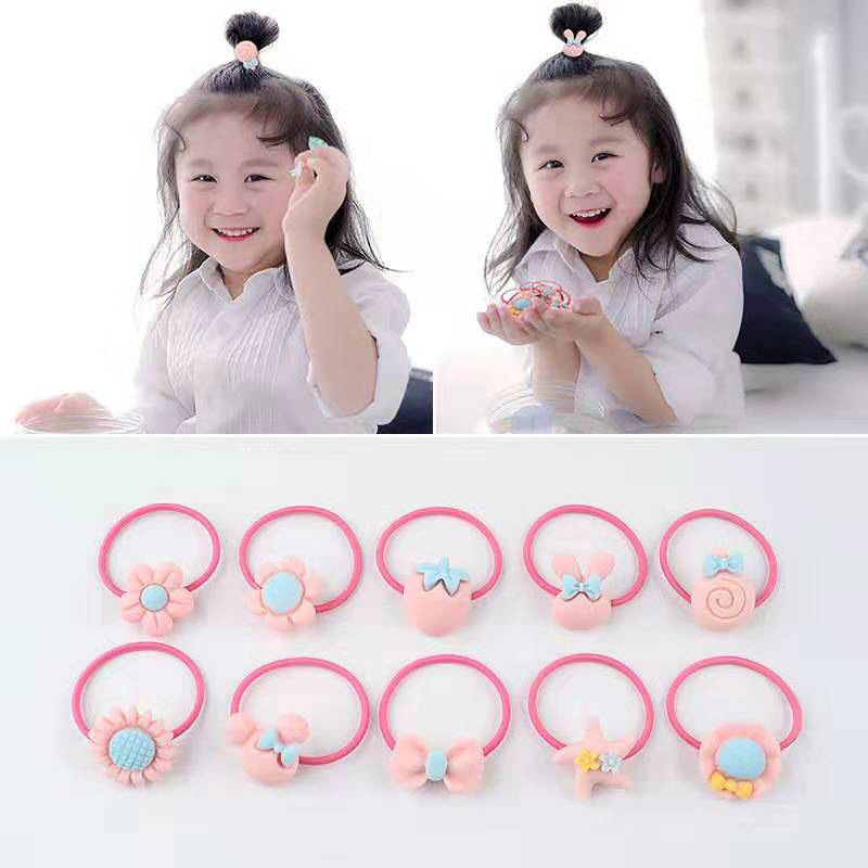 Phụ kiện tóc trẻ em - Combo 50 kẹp tóc và dây cột tóc cho bé - Dây buộc tóc cho bé  -Thun cột tóc thời trang trẻ em - Hộp dây cột tóc Hello Kitty [GIÁ SỈ]
