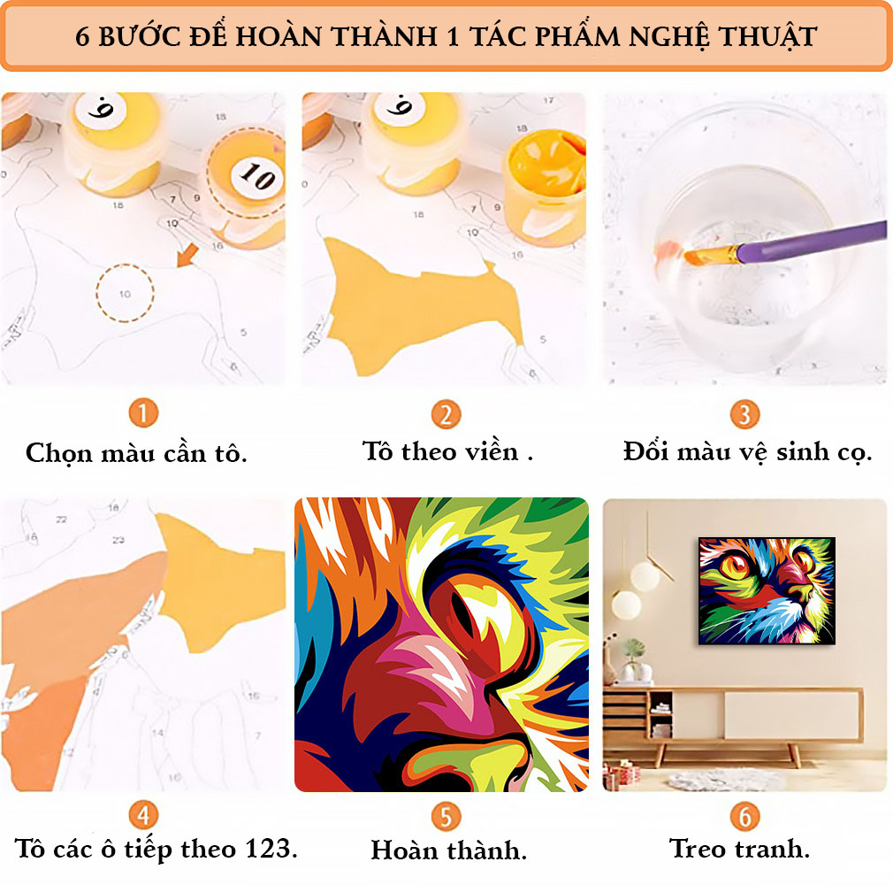 tranh đính đá mini có khung và đầy đủ dụng cụ