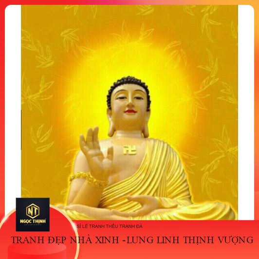 Tranh Đính Đá PHẬT TỔ (ĐÁ ABC CAO CẤP). Kích Thước: 55cm x 50cm