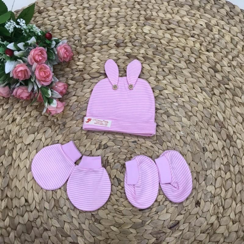 [HCM][Được chọn mẫu] Bộ nón bao tay bao chân cho bé sơ sinh