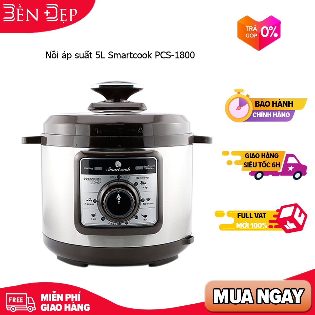 Nồi áp suất Elmich 5 lít SMARTCOOK PCS-1800 (Giá áp dụng giao tại HN, HCM& các tỉnh liên hệ shop)