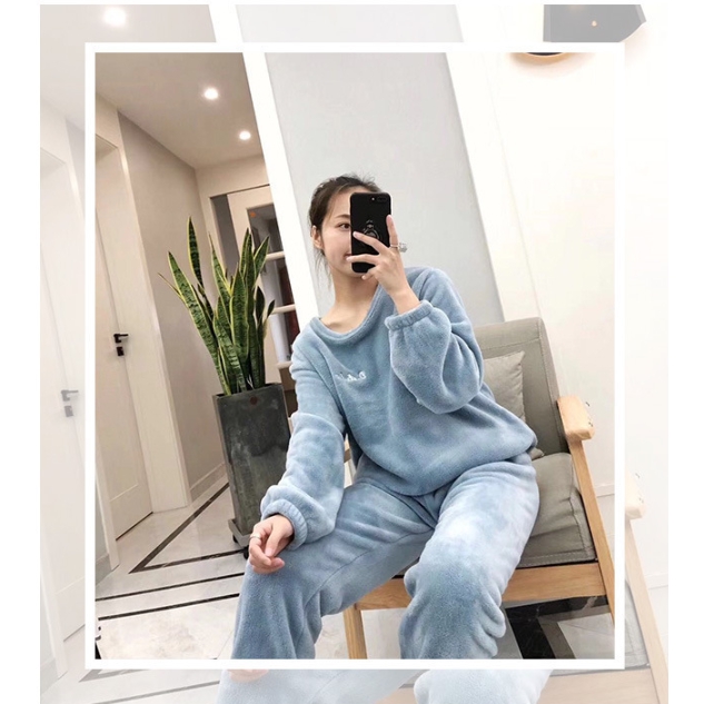Bộ nỉ nhung D studio mặc nhà cực ấm