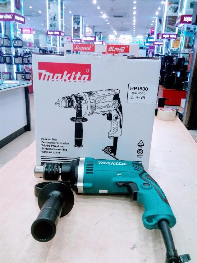 Máy khoan cầm tay makita chính hãng (mẫu 2024) hàng loại 1. Máy khoan điện Makita HP 1630 có khoan búa - khoang tường - máy đục bê tông - máy khoan gỗ - máy khoan sắt - khoan lõi đồng 100%