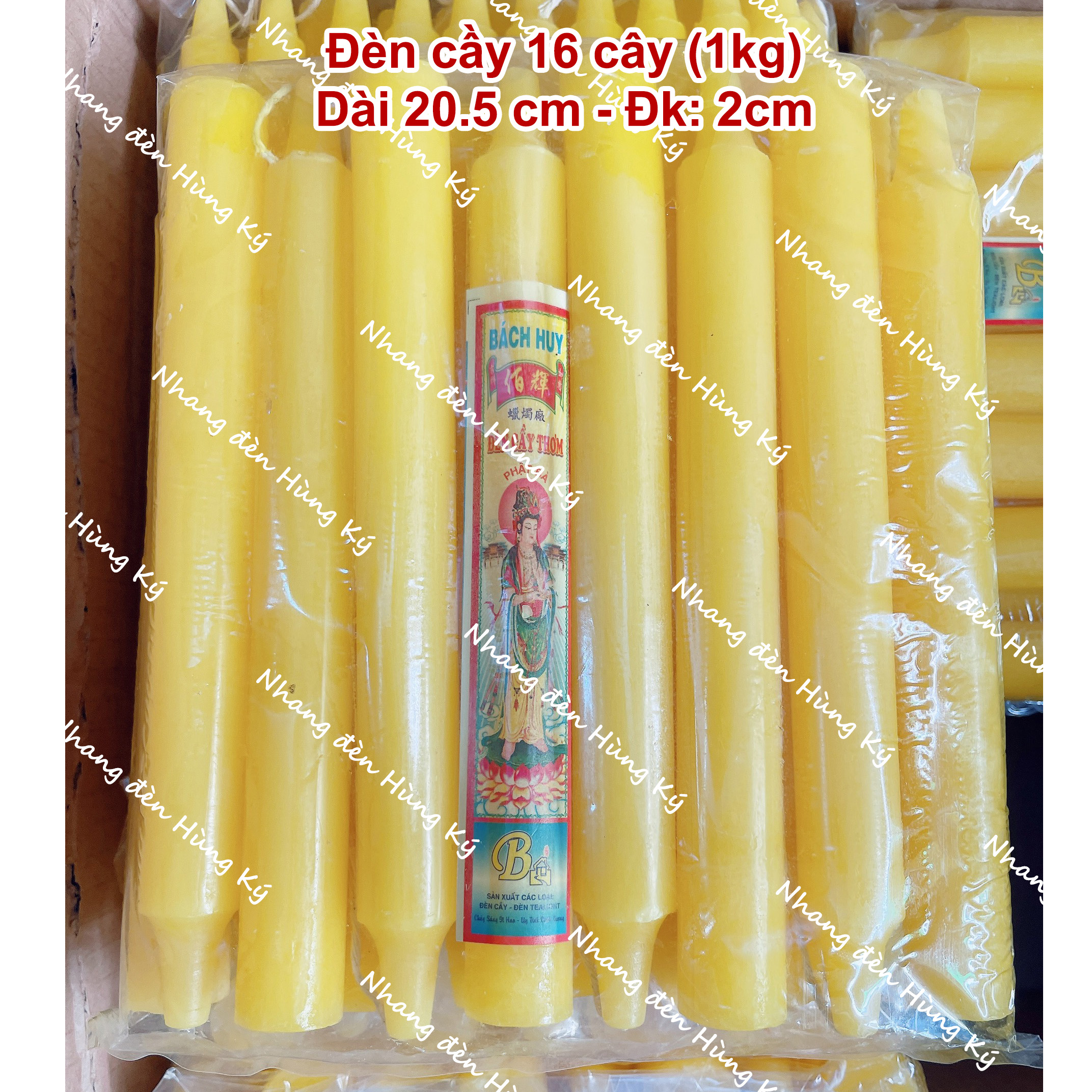 {1 kg} Đèn cầy sáp thơm 16 cây 20.5cm