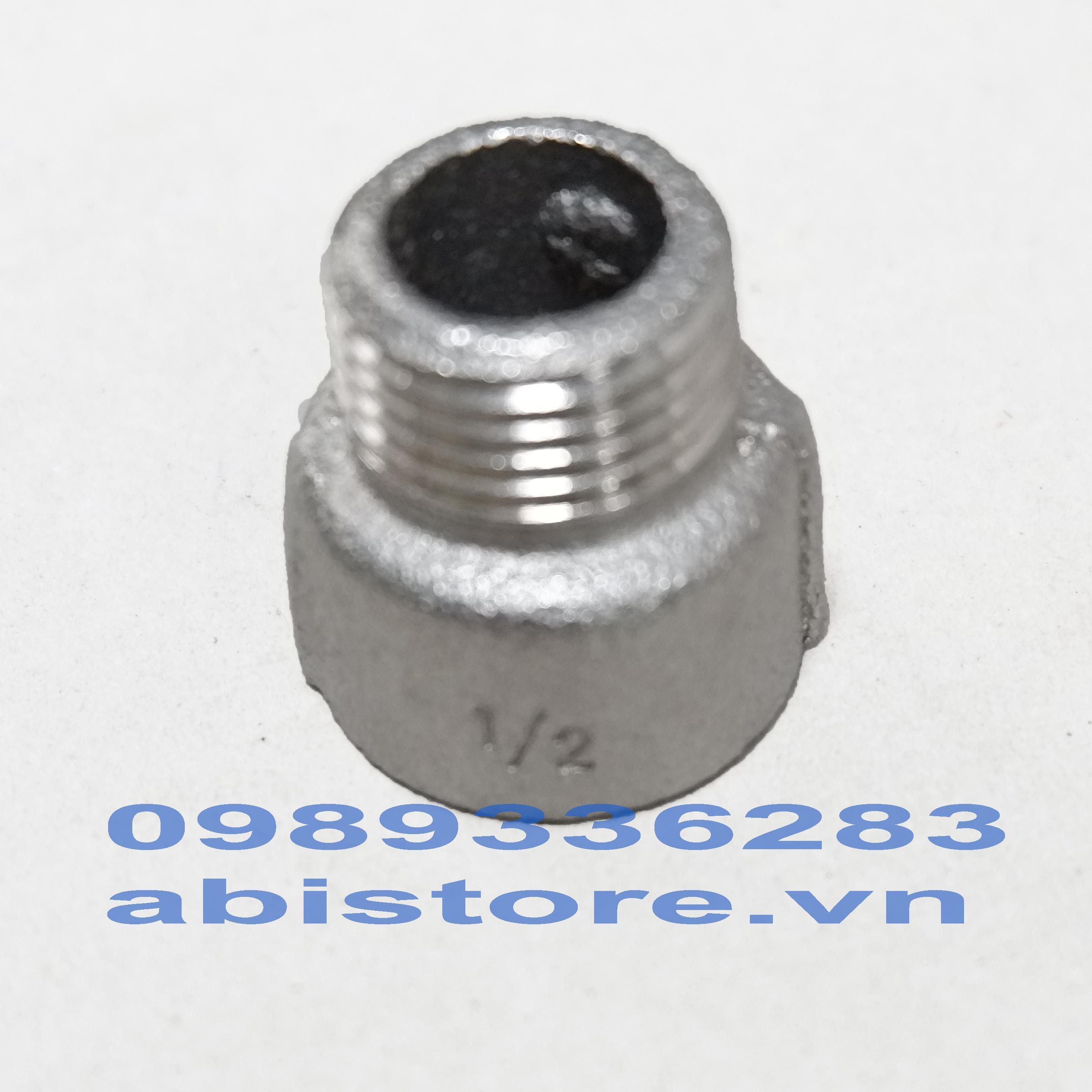 LƠ INOX DN15(1/2''), NƠ INOX ĐÚC 21 HÀNG ĐẸP GIÁ RẺ HÀ NỘI (1 CÁI )