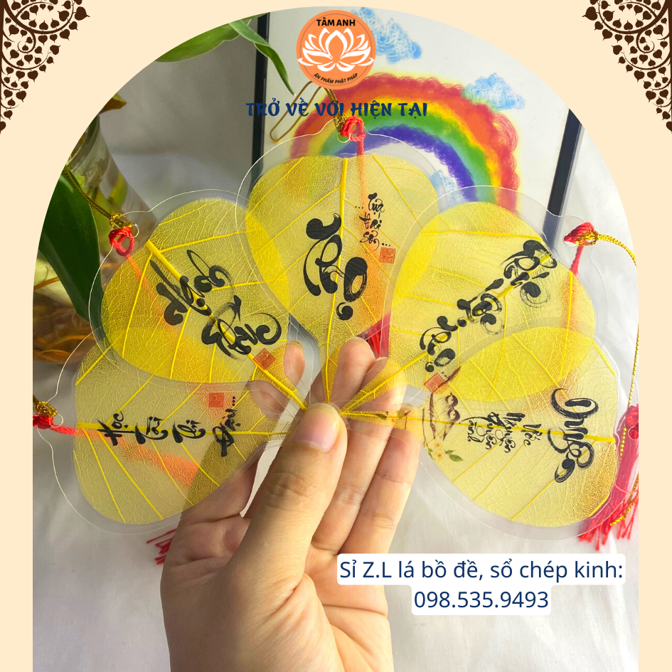 Lá bồ đề thư pháp cầu bình an may mắn nhiều mẫu