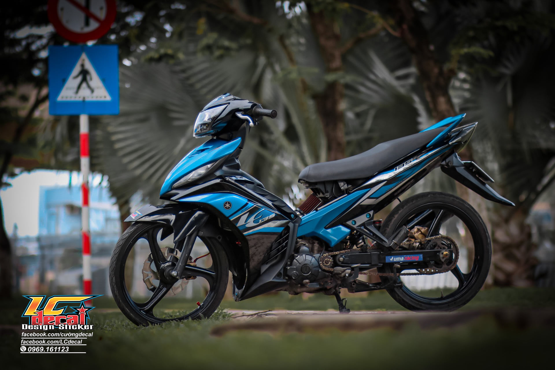 Tem rời mẫu lc xanh ngọc cho exciter 135 xanh đen - tem sắc nét - không bay màu