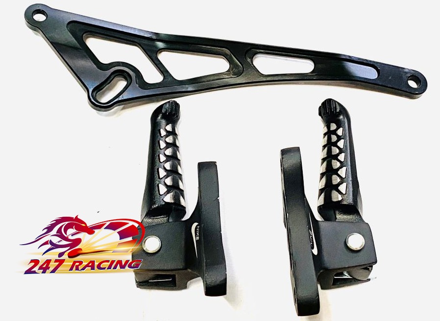 COMBO gác Chân Take Malai Đen kèm Pass treo Pô gắn Exciter 150 Hàng CNC Siêu Đẹp