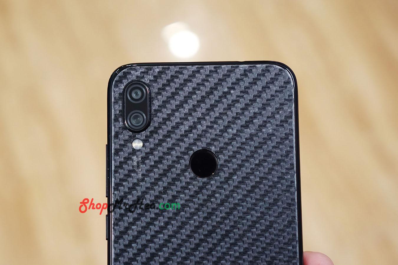 Bộ 3 Skin Dán Mặt Sau Lưng Vân 3D Carbon Xiaomi Redmi Note 7