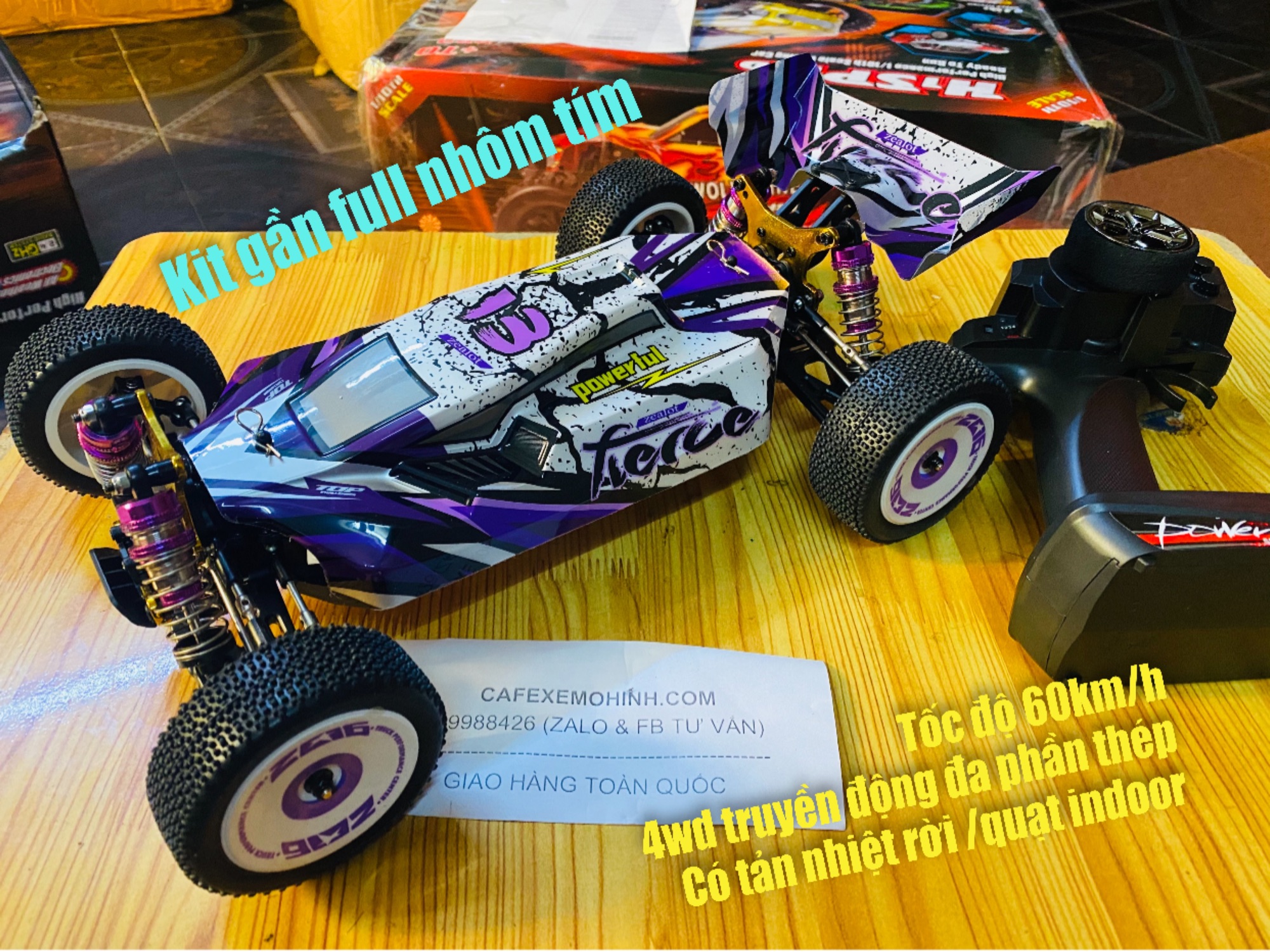 Xe điều khiển wltoys 124019 option gần full nhôm chạy 60km/h