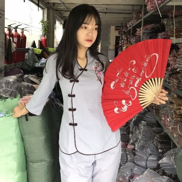 Quần Áo Phật Tử, Đồ Lam Phật Đi Chùa Nữ, đồ bộ mặc nhà mã PN55C
