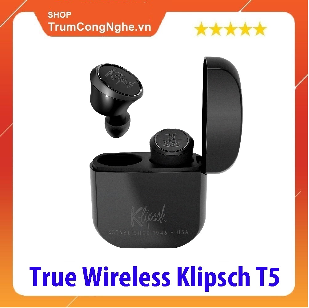 Tai nghe Klipsch T5 True Wireless Black ( Màu Đen )