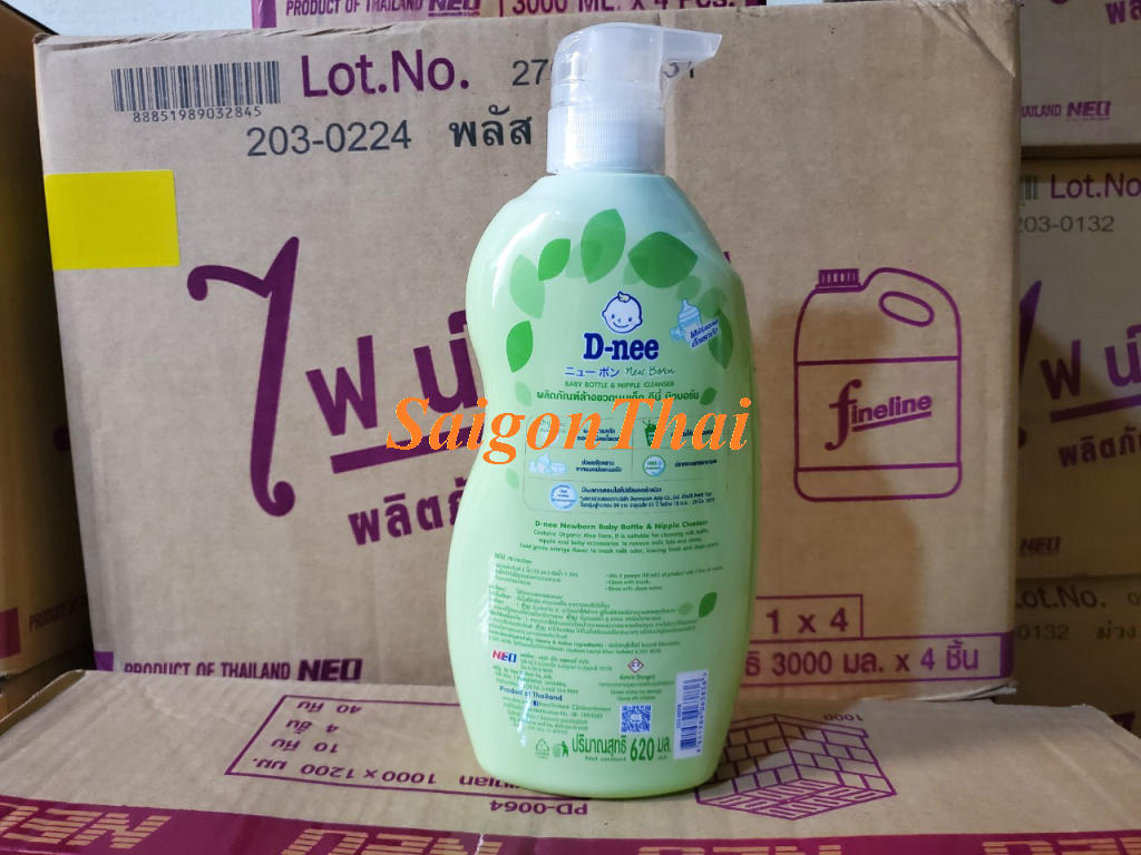 (SGT) Combo nước rửa bình sữa Dnee Chai 620ML + Túi 600ML