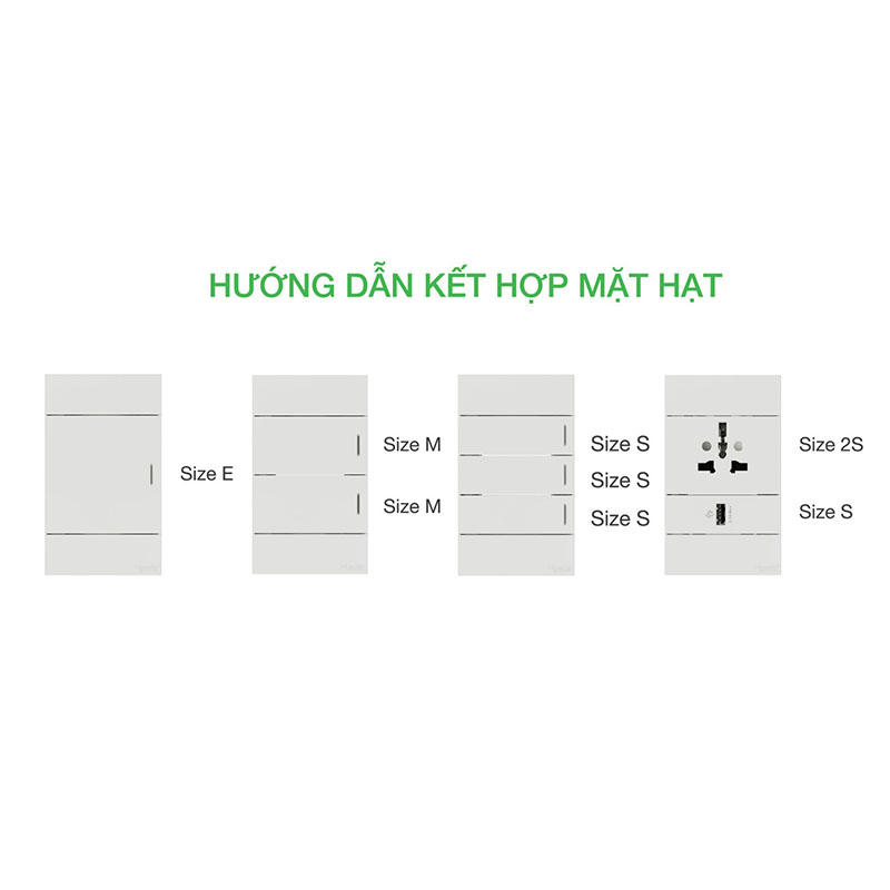 Công tắc 1 chiều 16AX, size E - Mặt 3 thiết bị AvatarOn A Schneider Electric