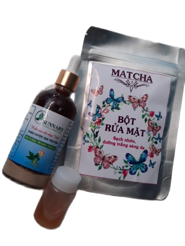 Thảo dược Sunnary làm sạch mụn nám tái tạo da mới 100ml tặng kèm bột rửa mặt và kèm hồng da giá rẻ