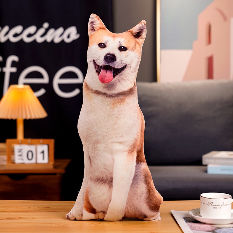 Gối ôm nhồi bông hình chú chó đáng gối nhồi bông hình chú chó shiba inu labrador bull 3d đáng yêu kích thước 50 / 70cm