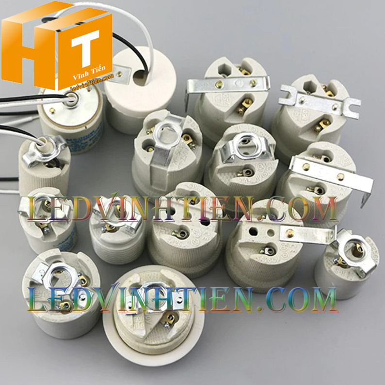 Đuôi đèn sứ E27, E14, cách điện tốt