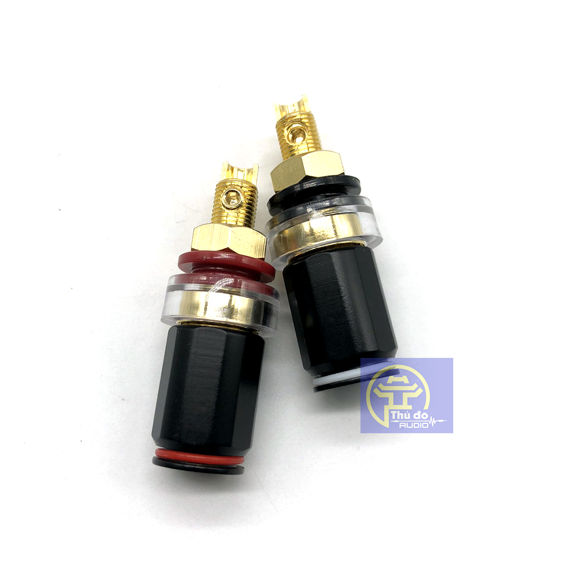 02 cọc loa pha lê cao cấp đầu tiếp xúc mạ vang cọc loa cỡ lớn