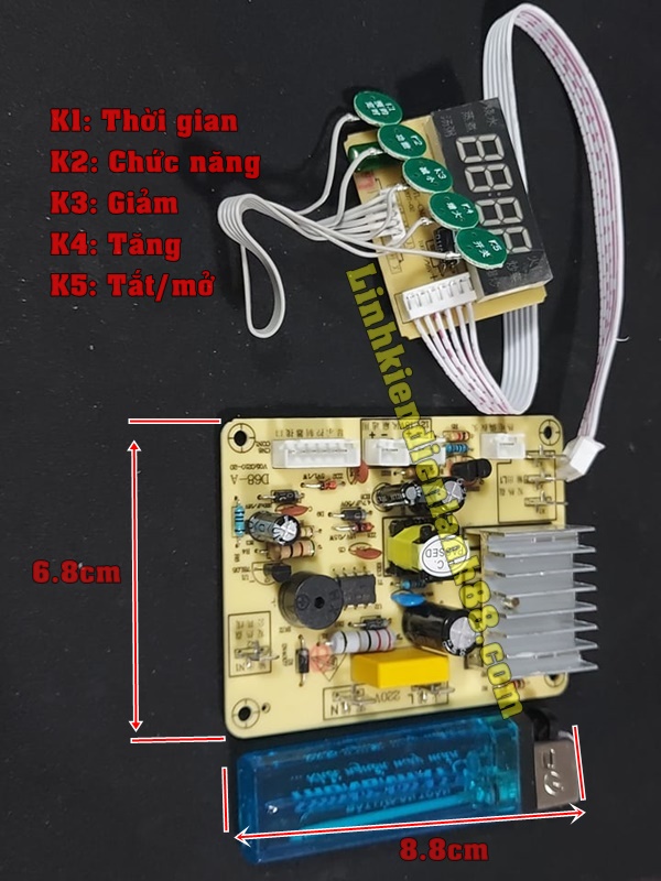 Bo mạch bếp hồng ngoại đa năng cảm ứng d68-a. mới.