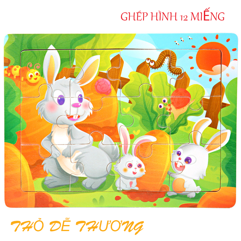 Tranh Ghép Gỗ 12 Miếng Cho Bé Yêu