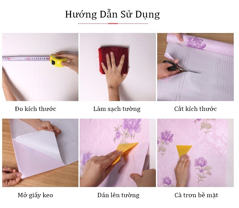 10m giây dán tường hoa ly đơn tím ( cuộn dài 10m, khổ rộng 45cm, giấy có keo sẵn)