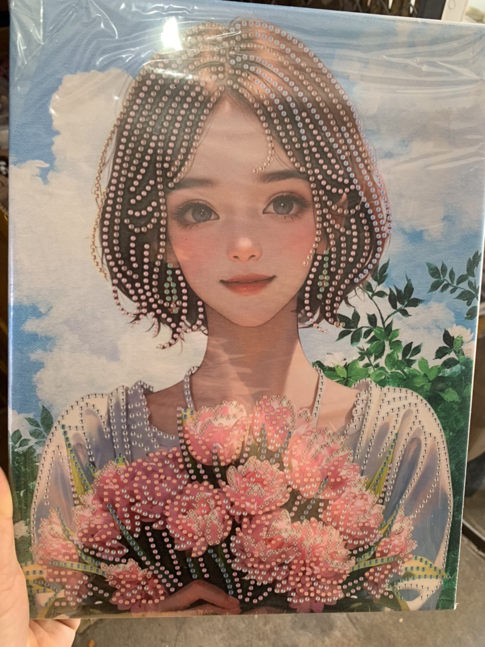 tranh đính đá mini có sẵn khung tặng sinh nhật,quà tặng cho bé trai và bé gái tự tay làm treo góc học tập